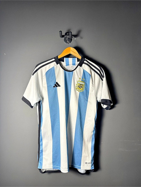adidas Other - Adidas Argentina Home Soccer Jersey 2022 World Cup Sky Blue White Stripes Large